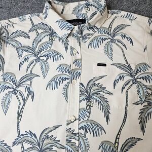 Oneill Mens Hawaiian Aloha Shirt Size Medium Relaxed Fit Palm Trees Tropical